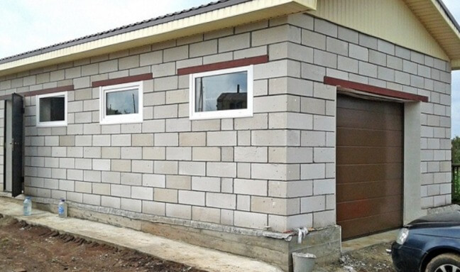 Стена гаража из керамзитобетона кухня цвета бетон